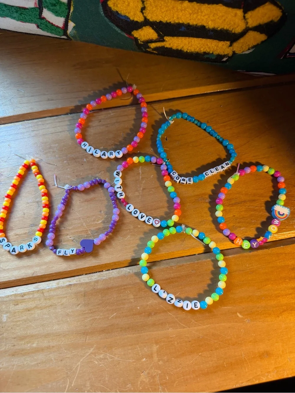 Hilary Duff  Multicolor Beaded Name Bracelets